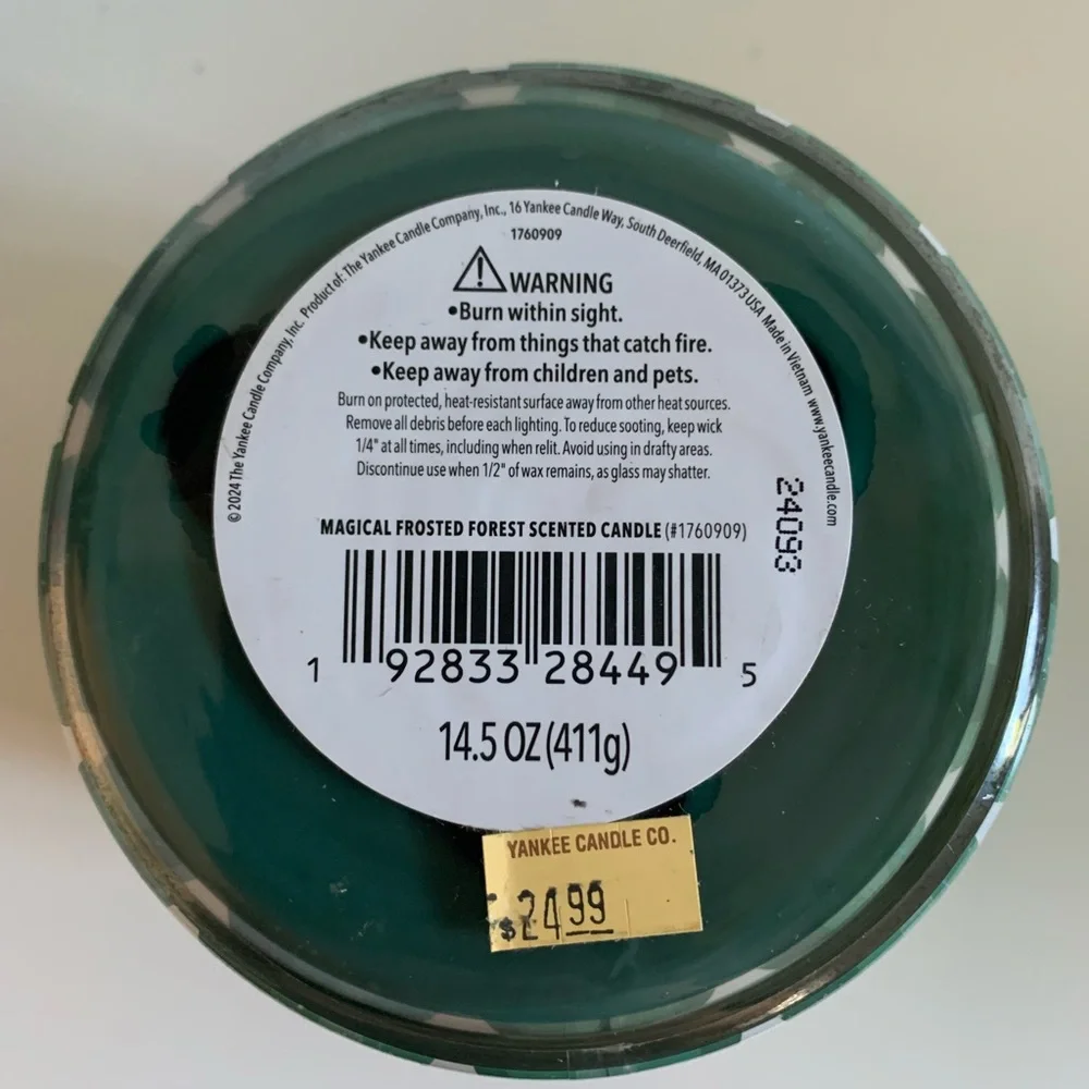 Yankee Candle Magical Frosted Forest Green and Gold Candle